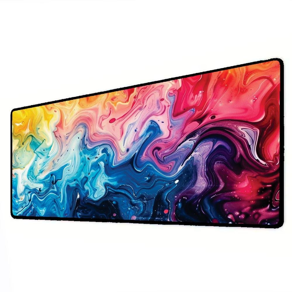 Mouse Pad Gamer Speed Extra Grande Desk Pad Profissional Premium Com Borda Costurada 80x40  - Liquid Colors