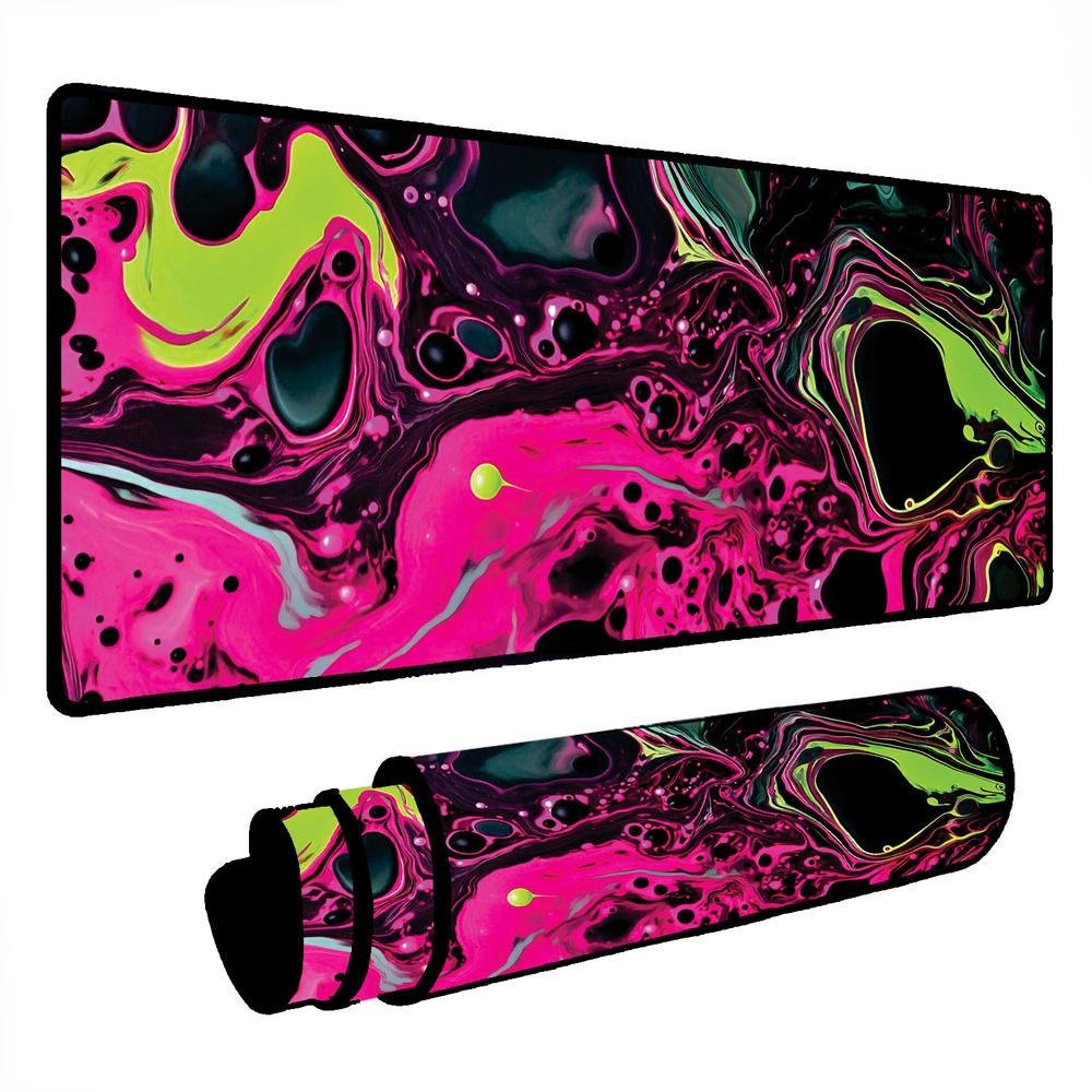Mouse Pad Gamer Speed Extra Grande Desk Pad Profissional Premium Com Borda Costurada 90x50 - Liquid Neon Rosa Verde Mouse Pad Gamer Speed Extra Grande Desk Pad Profissional Premium Com Borda Costurada 90x50 - Liquid Neon Rosa Verde