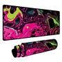 Mouse Pad Gamer Speed Extra Grande Desk Pad Profissional Premium Com Borda Costurada 90x50 - Liquid Neon Rosa Verde