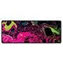 Mouse Pad Gamer Speed Extra Grande Desk Pad Profissional Premium Com Borda Costurada 90x50 - Liquid Neon Rosa Verde