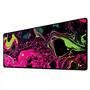 Mouse Pad Gamer Speed Extra Grande Desk Pad Profissional Premium Com Borda Costurada 90x50 - Liquid Neon Rosa Verde