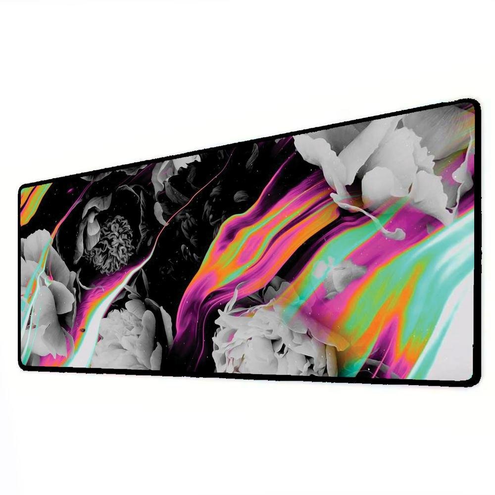 Imagem 2 de 3 do produto Mouse Pad Gamer Speed Extra Grande Desk Pad Profissional Premium Com Borda Costurada 80x40  - Floral Colors