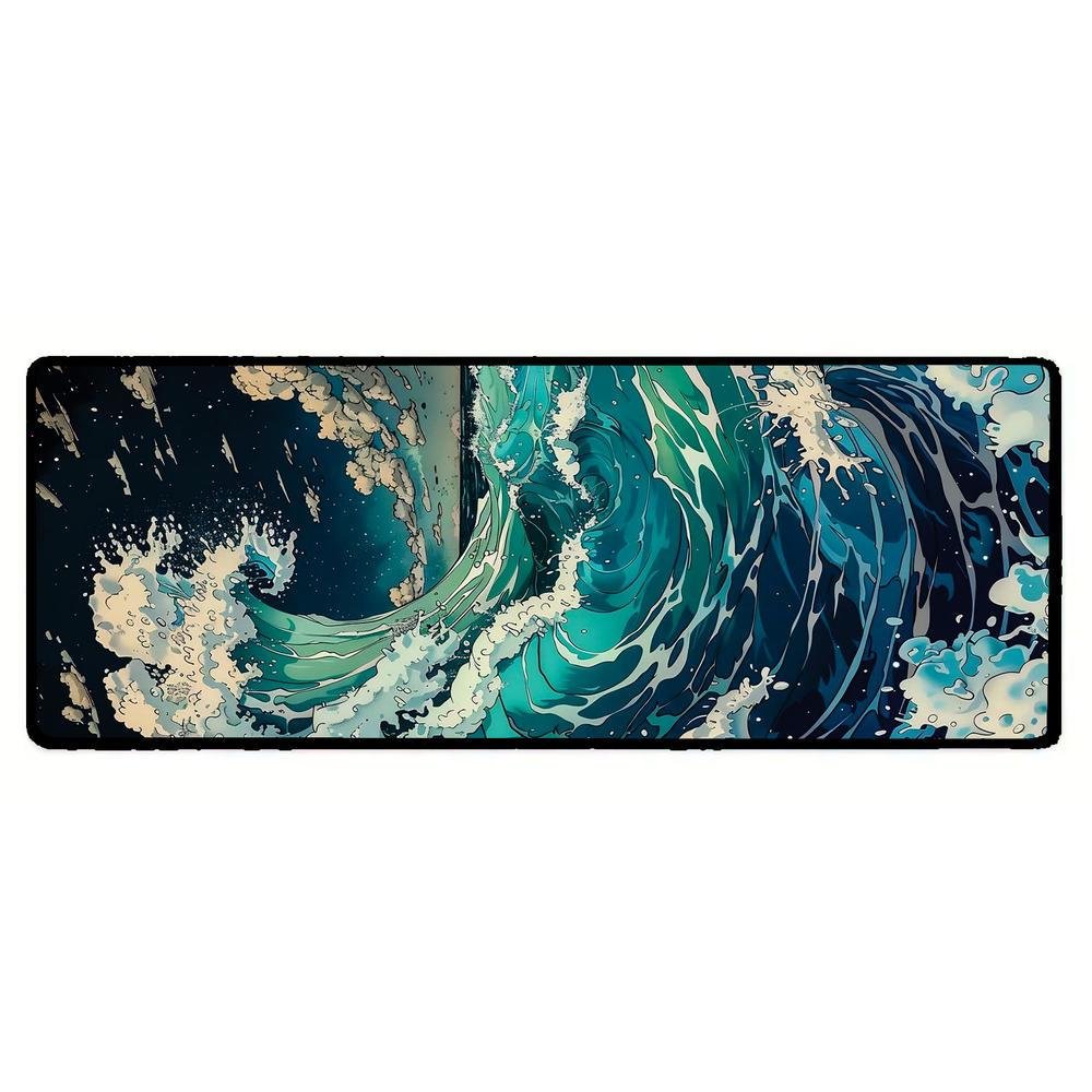 Mouse Pad Gamer Speed Extra Grande Desk Pad Profissional Premium Com Borda Costurada 70x35 - Onda Meia Noite Mouse Pad Gamer Speed Extra Grande Desk Pad Profissional Premium Com Borda Costurada 70x35 - Onda Meia Noite