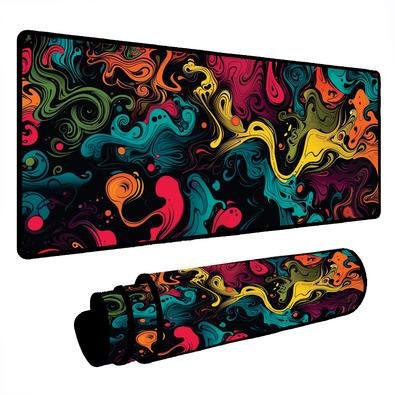 Mouse Pad Gamer Speed Extra Grande Desk Pad Profissional Premium Com Borda Costurada 90x50 - Fumaça Colors