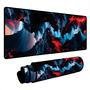 Mouse Pad Gamer Speed Extra Grande Desk Pad Profissional Premium Com Borda Costurada 90x50 - Aurora Azul Vermelho