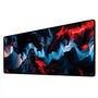 Mouse Pad Gamer Speed Extra Grande Desk Pad Profissional Premium Com Borda Costurada 90x50 - Aurora Azul Vermelho