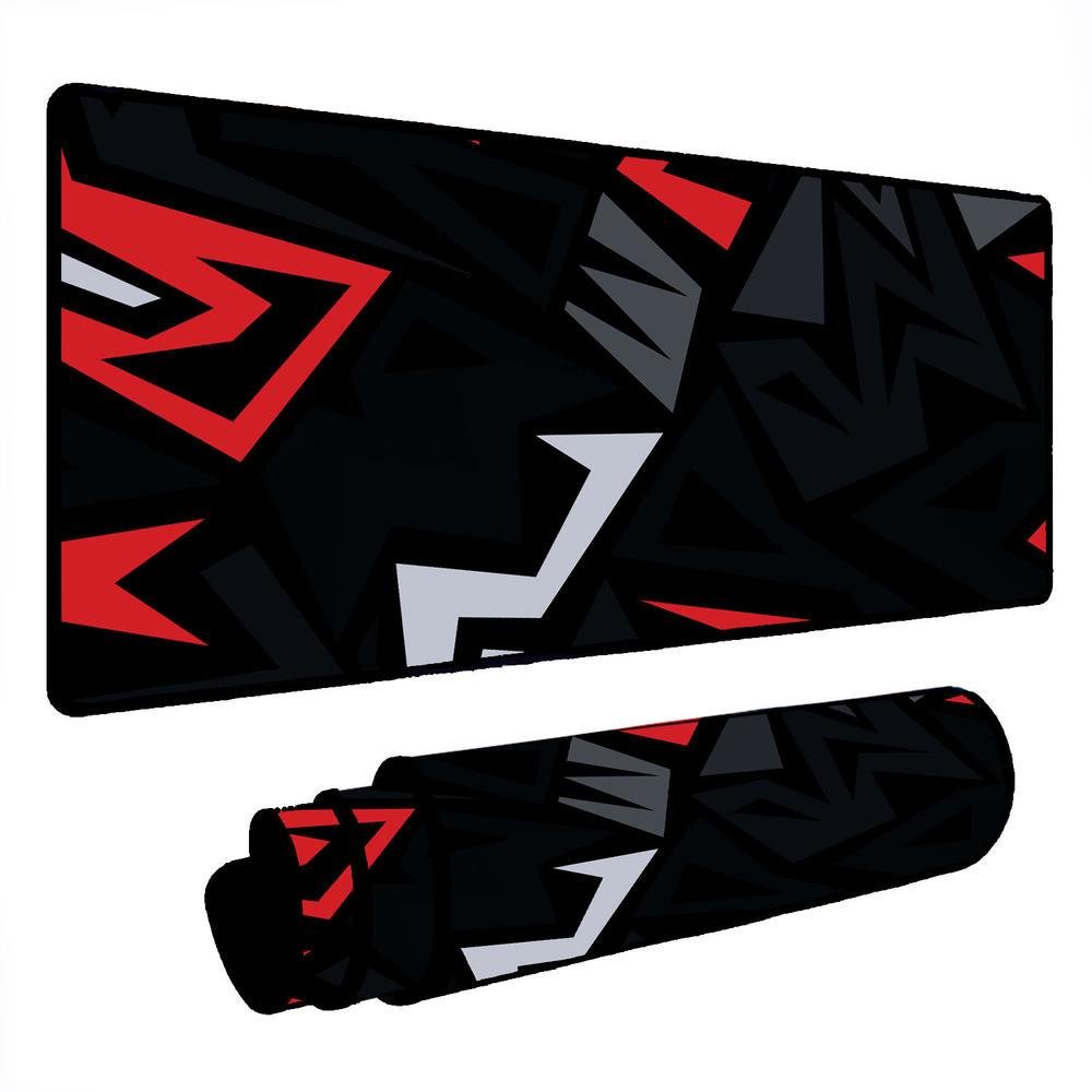 Mouse Pad Gamer Speed Extra Grande Desk Pad Profissional Premium Com Borda Costurada 60x30 - Formas Preto Vermelho Mouse Pad Gamer Speed Extra Grande Desk Pad Profissional Premium Com Borda Costurada 60x30 - Formas Preto Vermelho