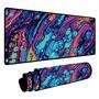 Mouse Pad Gamer Speed Extra Grande Desk Pad Profissional Premium Com Borda Costurada 120x60  - Liquid Azul Laranja