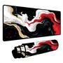 Mouse Pad Gamer Speed Extra Grande Desk Pad Profissional Premium Com Borda Costurada 60x30 - Pintura Branco E Vermelho