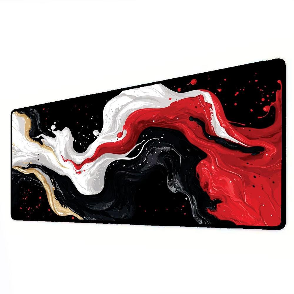 Mouse Pad Gamer Speed Extra Grande Desk Pad Profissional Premium Com Borda Costurada 60x30 - Pintura Branco E Vermelho Mouse Pad Gamer Speed Extra Grande Desk Pad Profissional Premium Com Borda Costurada 60x30 - Pintura Branco E Vermelho
