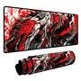 Mouse Pad Gamer Speed Extra Grande Desk Pad Profissional Premium Com Borda Costurada 90x50 - Dragão De Olhos Vermelhos