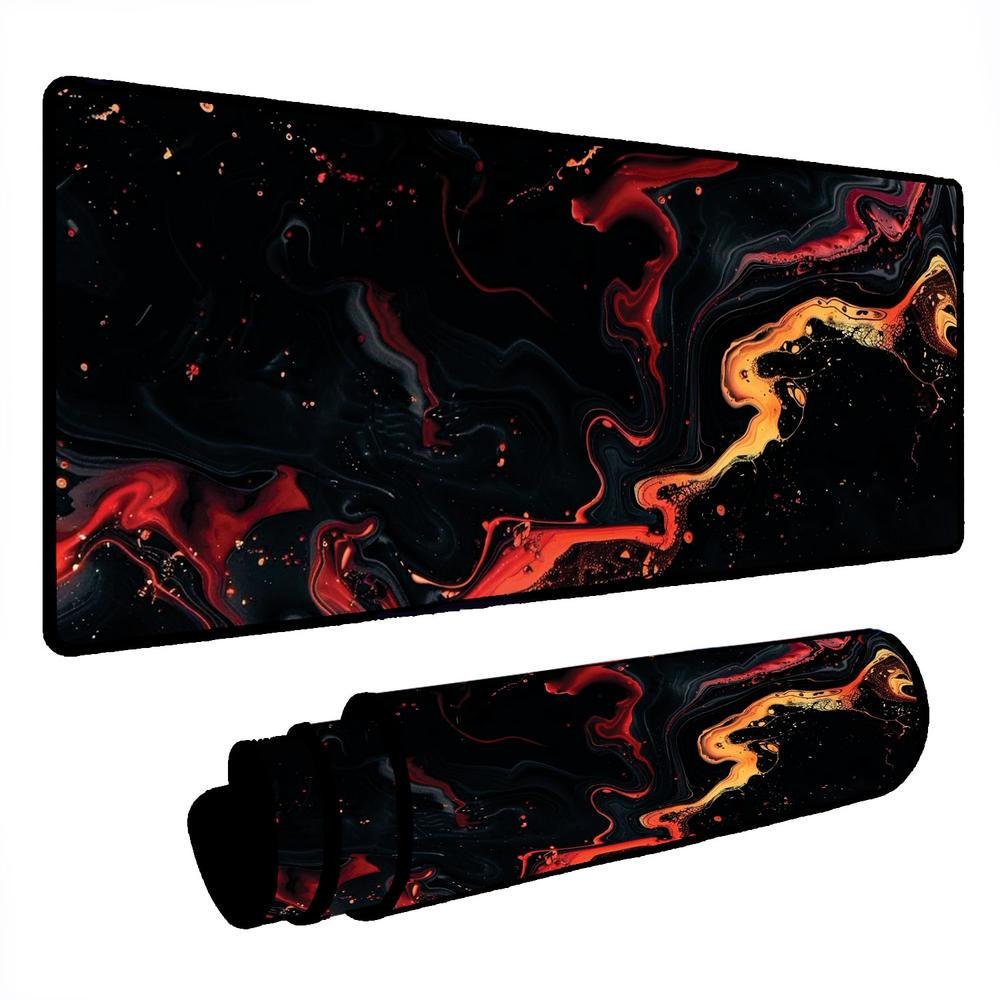 Mouse Pad Gamer Speed Extra Grande Desk Pad Profissional Premium Com Borda Costurada 80x40 - Liquid Preto Laranja Mouse Pad Gamer Speed Extra Grande Desk Pad Profissional Premium Com Borda Costurada 80x40 - Liquid Preto Laranja