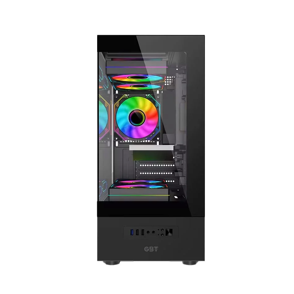 Imagem 3 de 4 do produto Gabinete Gamer Gbt X500mb, Frente E Lateral Em Vidro Temperado, Com 3 Fans Rainbow, Preto.