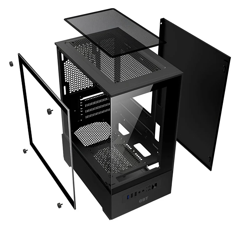 Imagem 4 de 4 do produto Gabinete Gamer Gbt X500mb, Frente E Lateral Em Vidro Temperado, Com 3 Fans Rainbow, Preto.