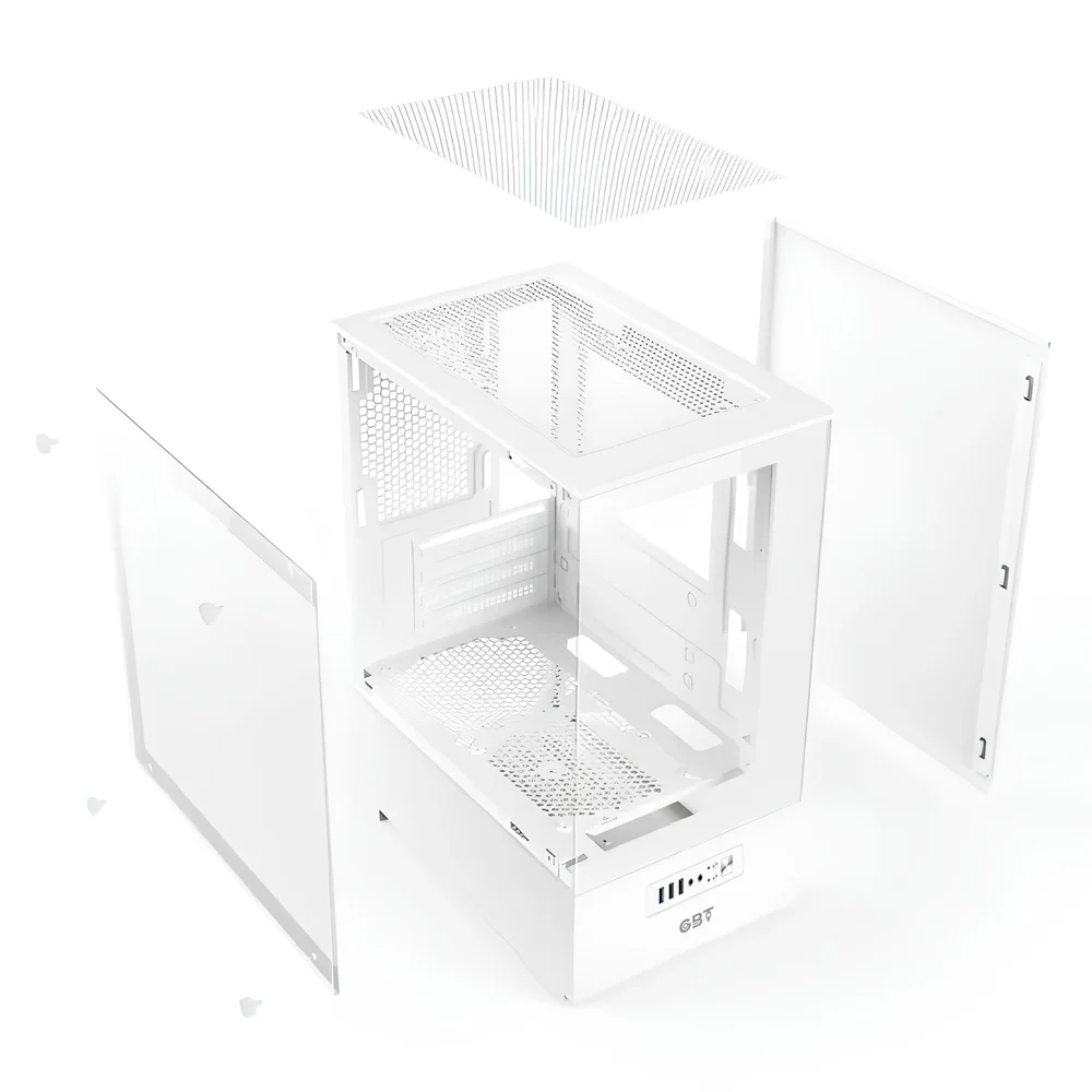 Imagem 4 de 4 do produto Gabinete Gamer Gbt X500mw, Frente E Lateral Em Vidro Temperado, Com 3 Fans Rainbow, Branco