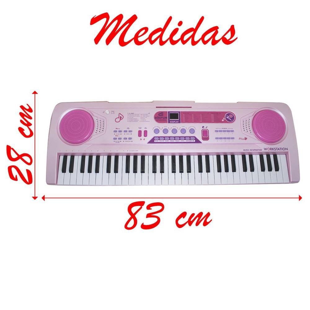 Imagem 4 de 4 do produto Teclado Eletrônico Semi Profissional 61 Teclas Com Microfone Bigfun Grande