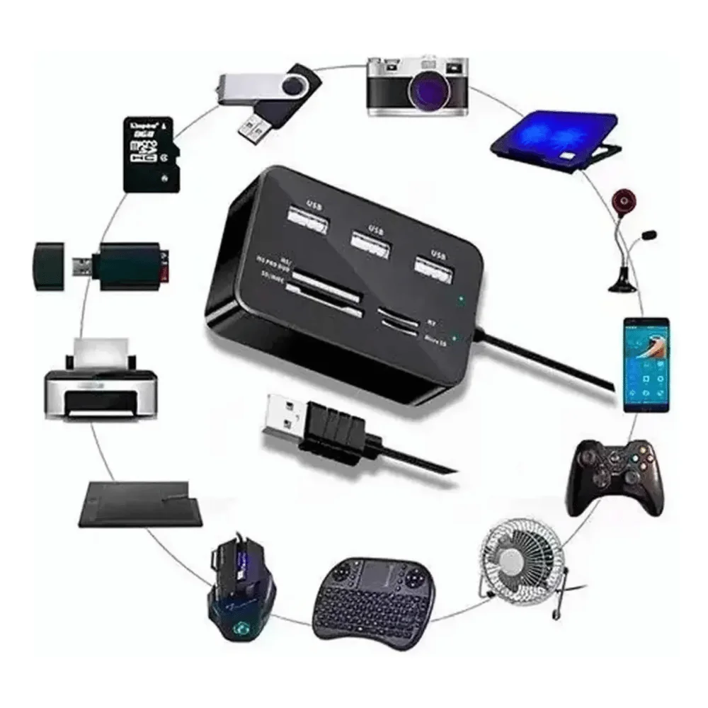 Imagem 3 de 5 do produto Hub 7 Em 1 Usb 2.0 Com Leitor De Cartão Uh-r230