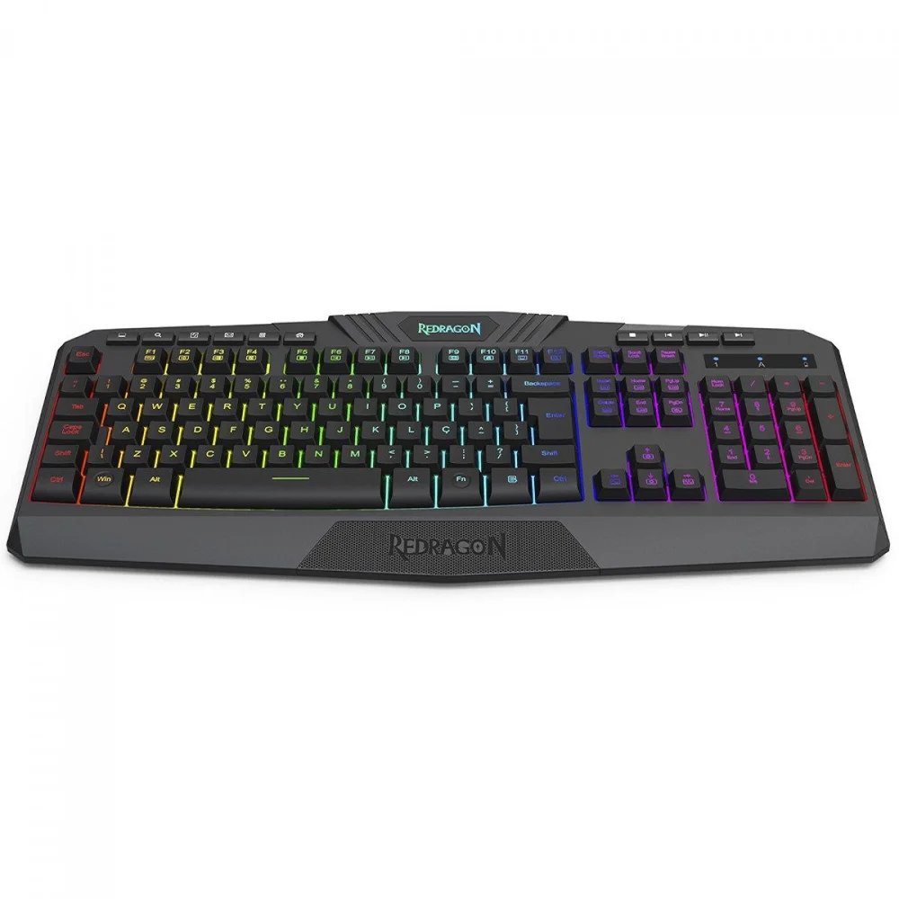 Teclado Gamer Redragon Harpe, Wireless, RGB, Membrana, Abnt2, Full-size, Preto, K503-ks Teclado Gamer Redragon Harpe, Wireless, RGB, Membrana, Abnt2, Full-size, Preto, K503-ks