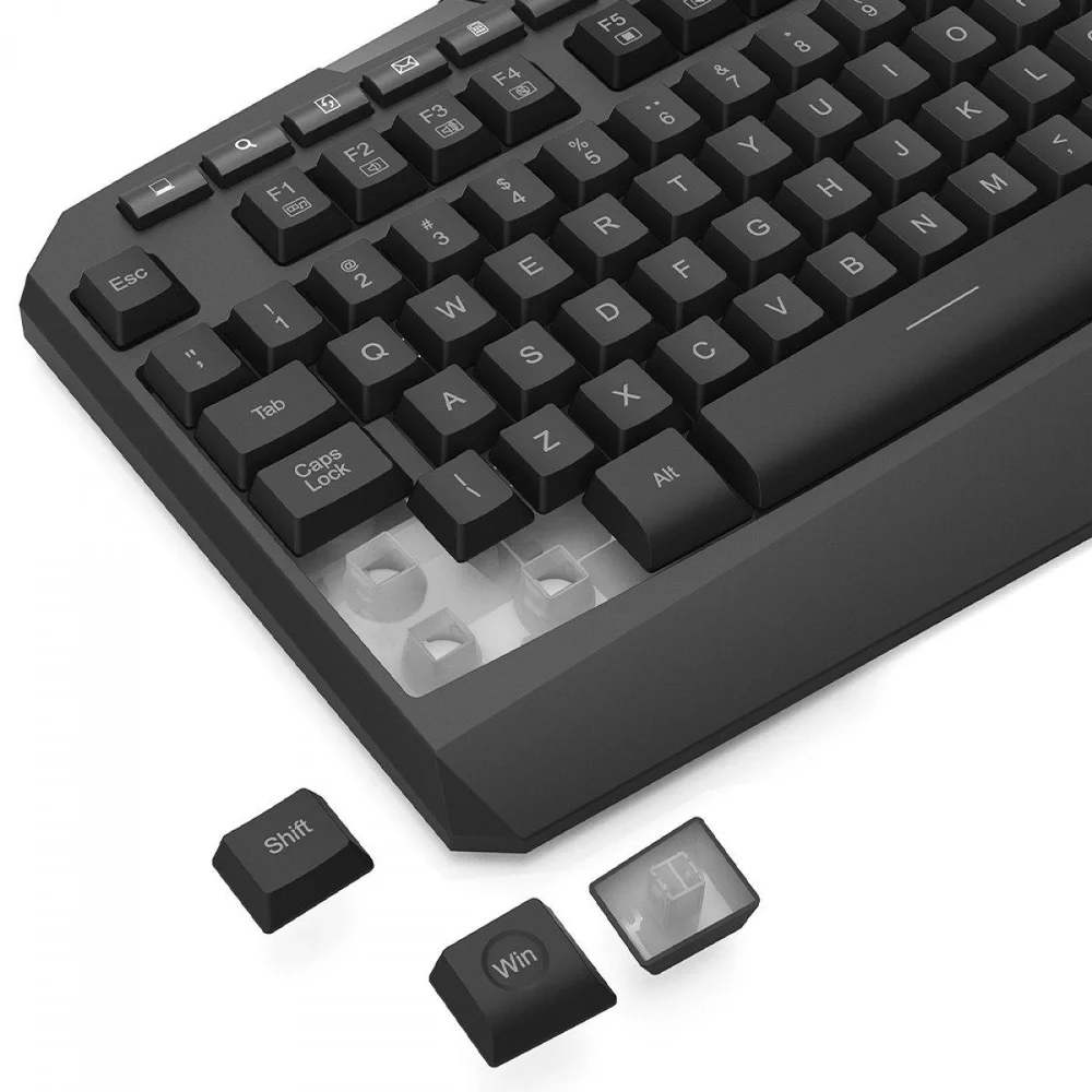 Teclado Gamer Redragon Harpe, Wireless, RGB, Membrana, Abnt2, Full-size, Preto, K503-ks Teclado Gamer Redragon Harpe, Wireless, RGB, Membrana, Abnt2, Full-size, Preto, K503-ks