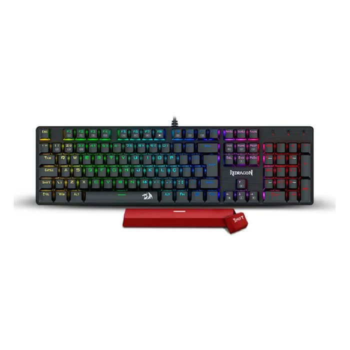 Imagem 5 de 5 do produto Teclado Mecânico Gamer Redragon Sindri Rainbow K671 Switch Marrom C/fio Abnt2 Preto