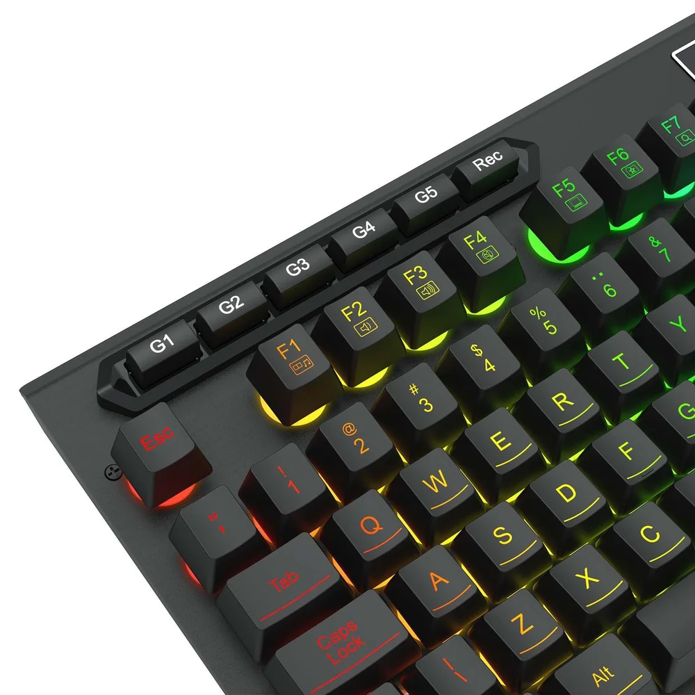 Teclado Gamer Redragon Aditya, RGB, Membrana, Abnt2, Full-size, Preto, K513-RGB Pt Teclado Gamer Redragon Aditya, RGB, Membrana, Abnt2, Full-size, Preto, K513-RGB Pt