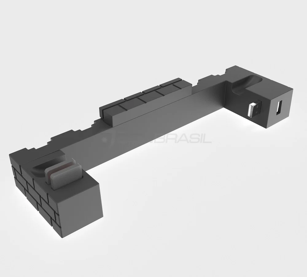 Imagem 4 de 5 do produto Dock Base Estação De Carregamento Para 4 Controle Joy-con De Nintendo Switch Lite OLED - Armazenamento Para 8 Jogos Cinz