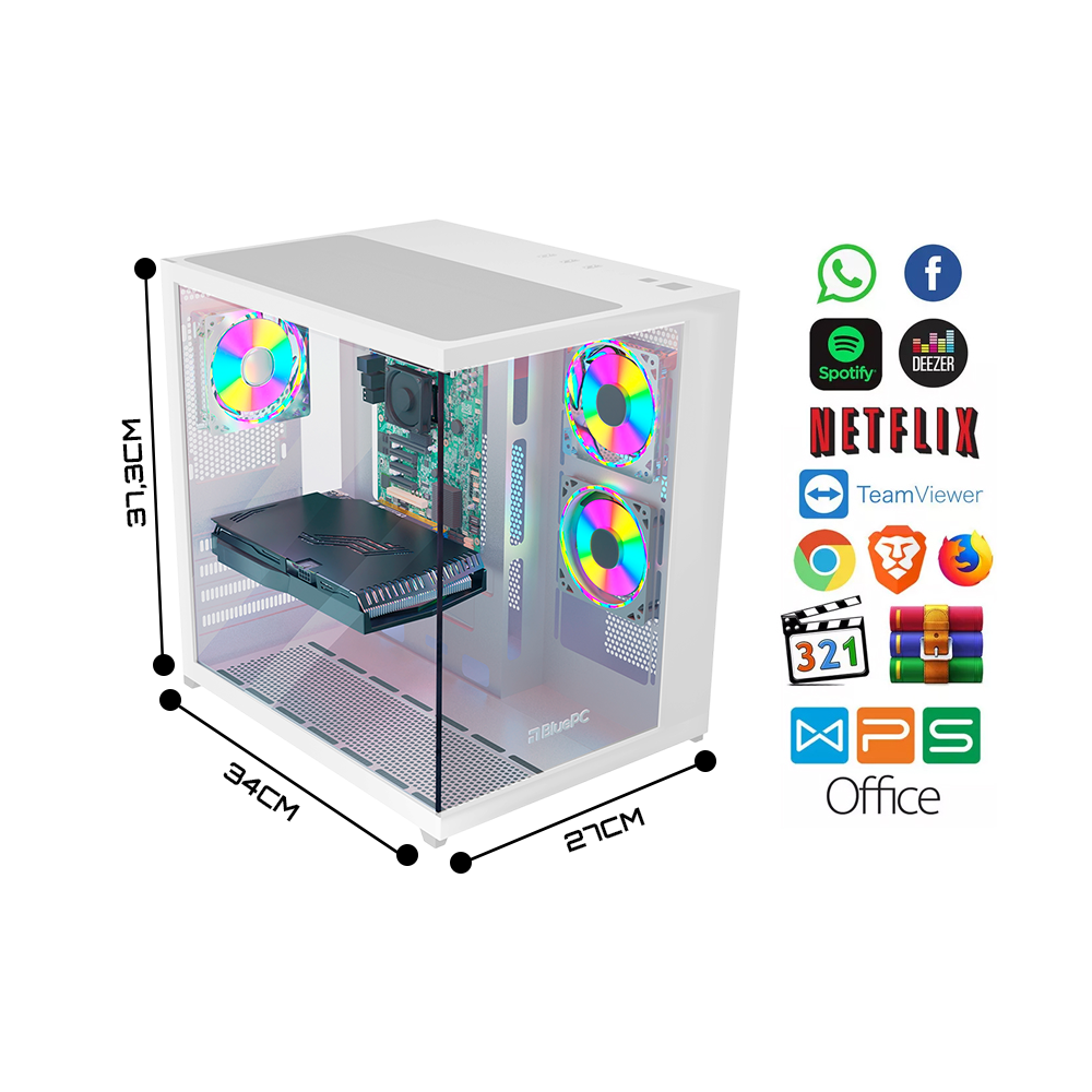 PC Gamer Bluepc Intel I5 12400f 16gb RTX 4070 12gb SSD 240GB Gab Branco - Fonte 650w - view 2