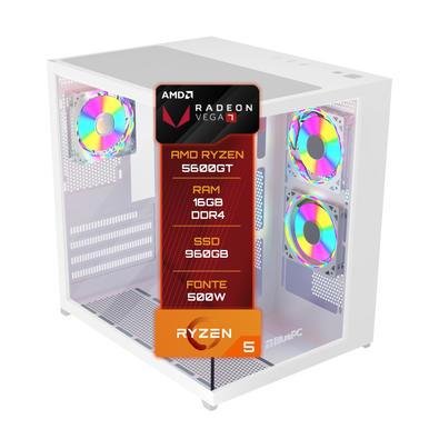 PC Gamer Bluepc Amd Ryzen 5 5600gt 16gb Ddr4 SSD 960gb Branco - Fonte 500w