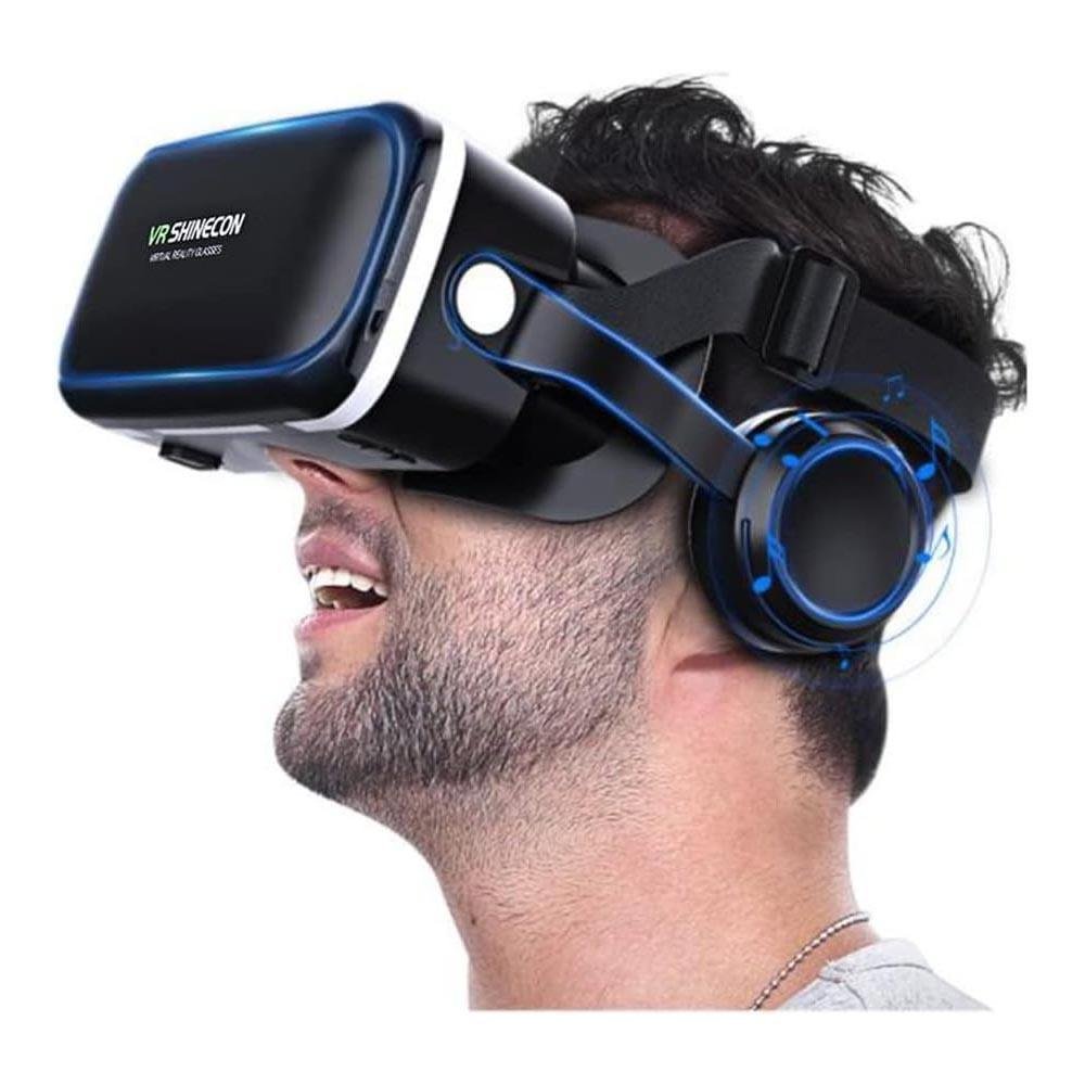 Imagem 2 de 5 do produto Óculos De Realidade Virtual Com Fone De Ouvido Vr Compatível Com Android E Iphone Com Controle