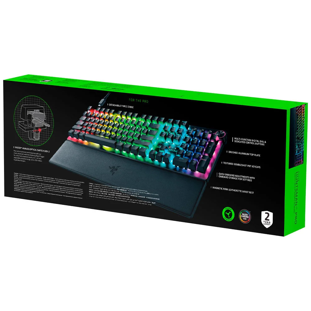 Imagem 3 de 5 do produto Teclado Gamer Óptico Razer Huntsman V3 Pro, Switch Analógico, Us - Preto - Unissex - Único