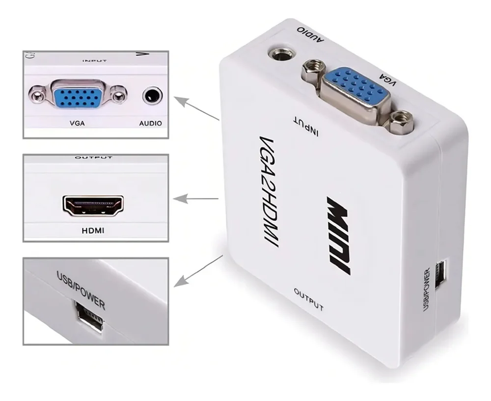Conversor Hd Vídeo Vga X HDMI Tebera