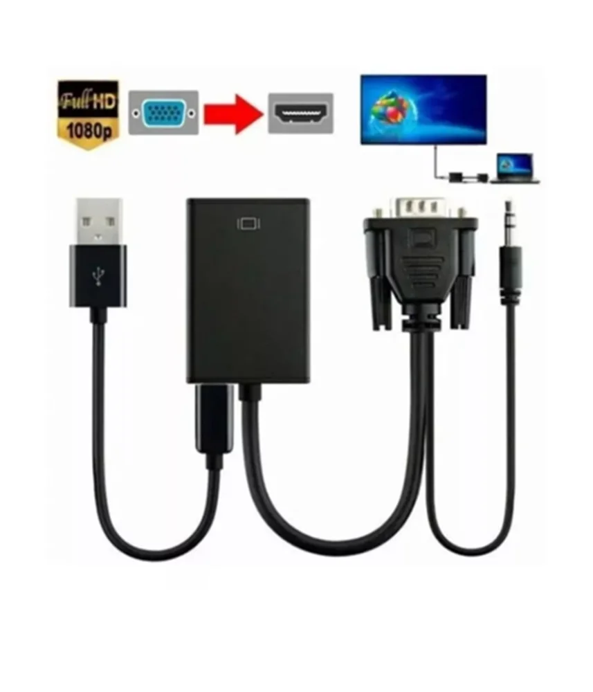 Imagem 5 de 5 do produto Conversor Vga M X HDMI F Com Audio - Tebera