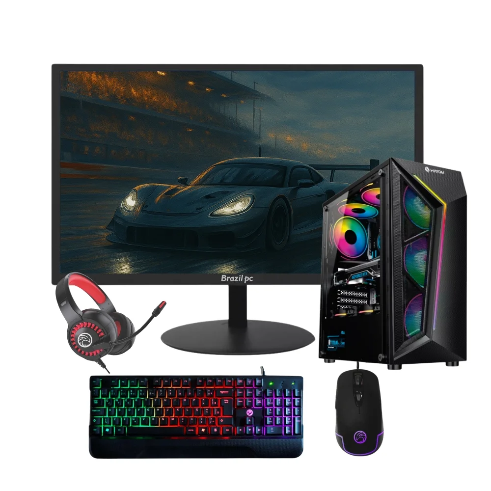 Computador PC Gamer I7 6ª 32g Ram Ddr4 SSD 480GB Gt 730 4gb Monitor 20 - Preto