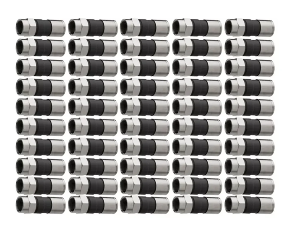 Imagem 4 de 5 do produto Kit Com 50 Conector F De Compressao Rg-6
