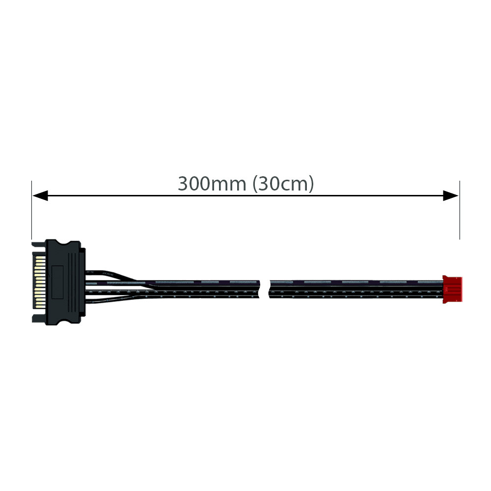 Cabo de Alimentação de Energia para Controladoras de Fan 6 Pinos, Power 12v 4 Pinos, Coolmoon, 30cm 8