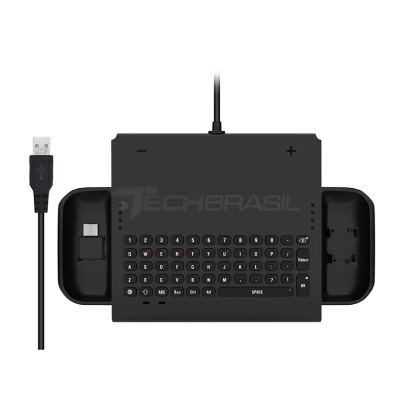 Imagem 2 de 5 do produto Teclado Chatpad Wireless Para Nintendo Switch Joy-con 54 Teclas Preto