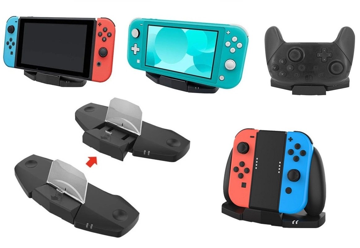Base Suporte Dock Carregador Grip Para Nintendo Switch/lite/oLED Controle Pro Joy-con