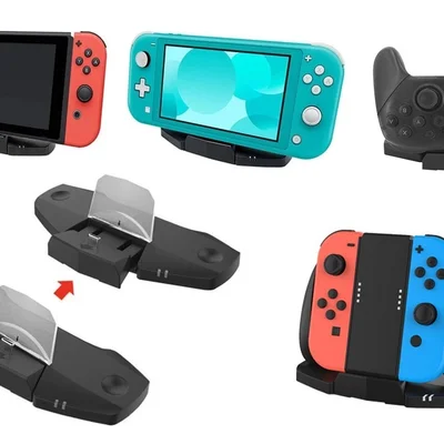 Base Suporte Dock Carregador Grip Para Nintendo Switch/lite/oLED Controle Pro Joy-con