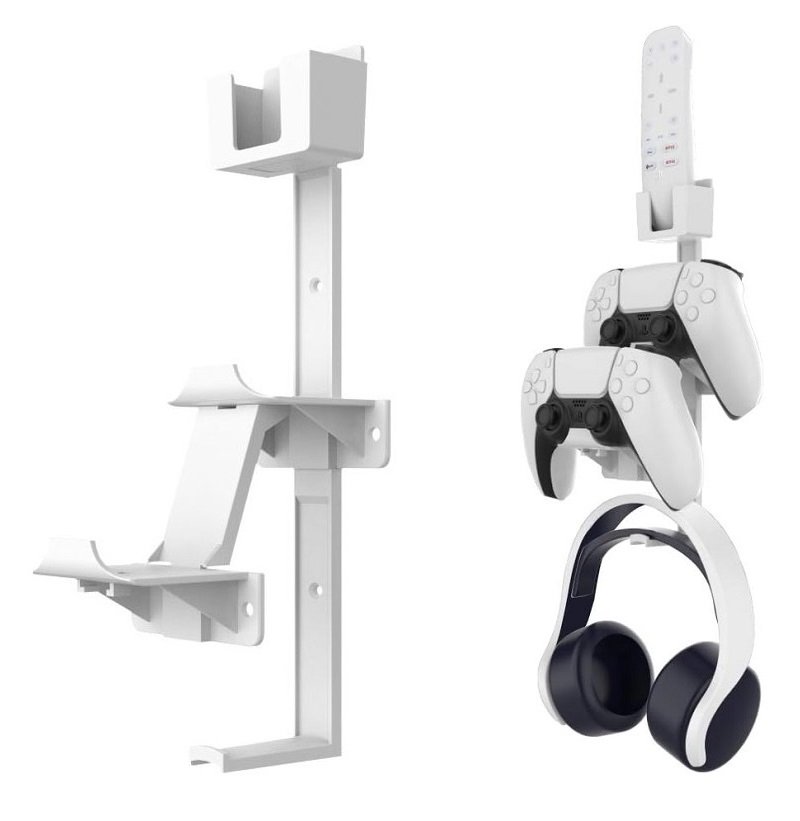 Suporte De Parede Universal Para Controle E Fone De Ouvido Playstation 5 Ps4 Ps3 XBOX Series One Switch Branco