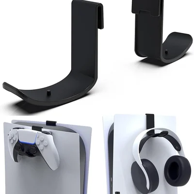 2 Suporte Para Controle E Fone De Ouvido De Playstation 5 Headset Headphone Preto