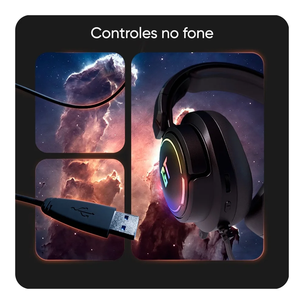 Imagem 2 de 5 do produto Headset Gamer Goldentec Gt Nebula