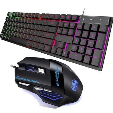 Kit Teclado Gamer Semi Mecanico LED Usb Para Ps4 XBOX PC + Mouse Gamer