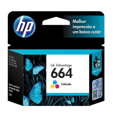 Kit Cartucho Hp 664 Preto F6V29AB + Cartucho Hp 664 Colorido F6V28AB - ORIGINAL