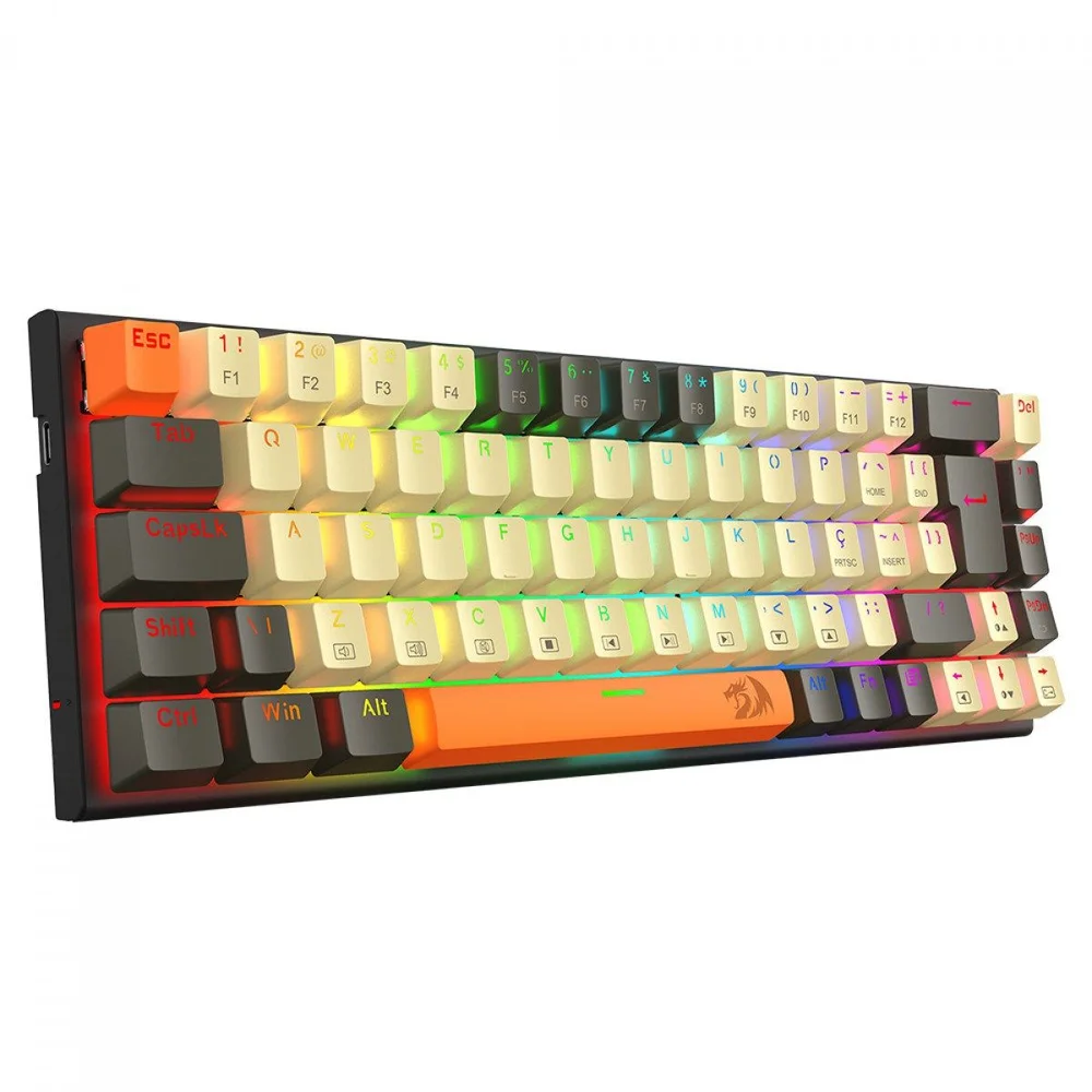 Imagem 4 de 5 do produto Teclado Mecânico Gamer Redragon Ryze RGB Switch Brown Abnt2 K633cgo-RGB (pt-brown)