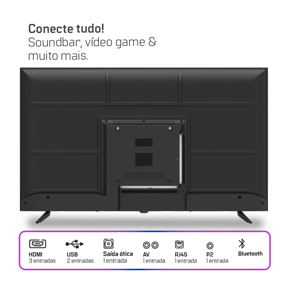 Smart Tv 43 Polegadas Hq Full HD, 3 HDMI, 2 USB, Bluetooth, Wifi, Tela Sem Bordas, Android 12, Design Slim - Hqs43nkhm - view 8