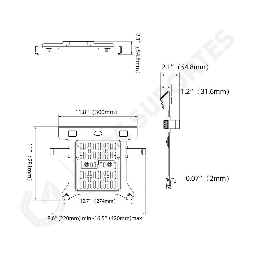 Imagem 4 de 5 do produto Suporte Notebook Articulado Com Bandeja E Pistão A Gás Para Mesa - North Bayou F80 Fp-2 Nb