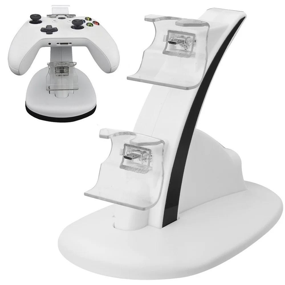 Carregador Duplo Para 2 Controle Para XBOX One Base Suporte Branco