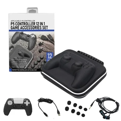 Kit Protetor Controle Playstation 5 Fone Cabo Estojo Botões