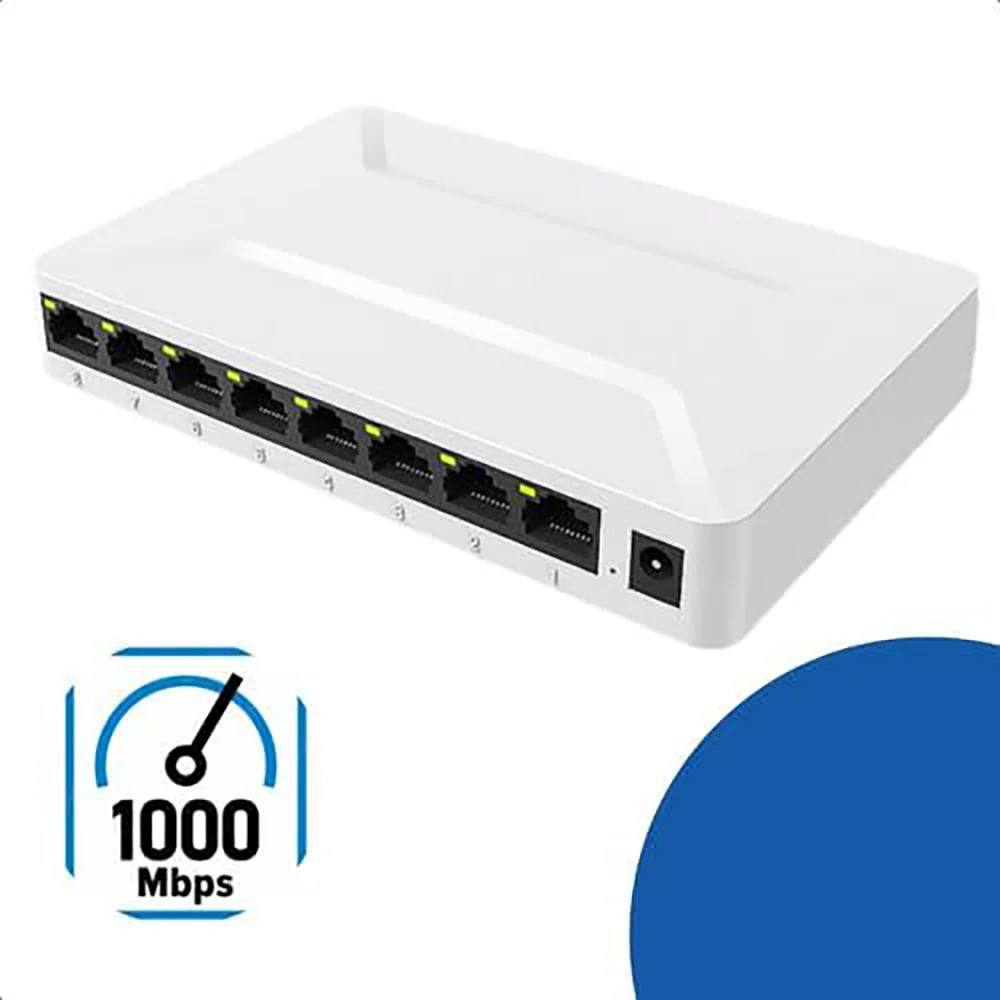 Imagem 2 de 5 do produto Switch Gigabit De Mesa Com 8 Portas 10/100/1000 Mbps Bivolt