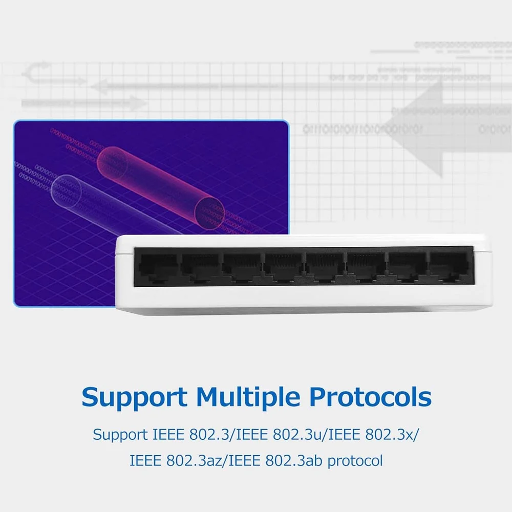 Imagem 3 de 5 do produto Switch Gigabit De Mesa Com 8 Portas 10/100/1000 Mbps Bivolt